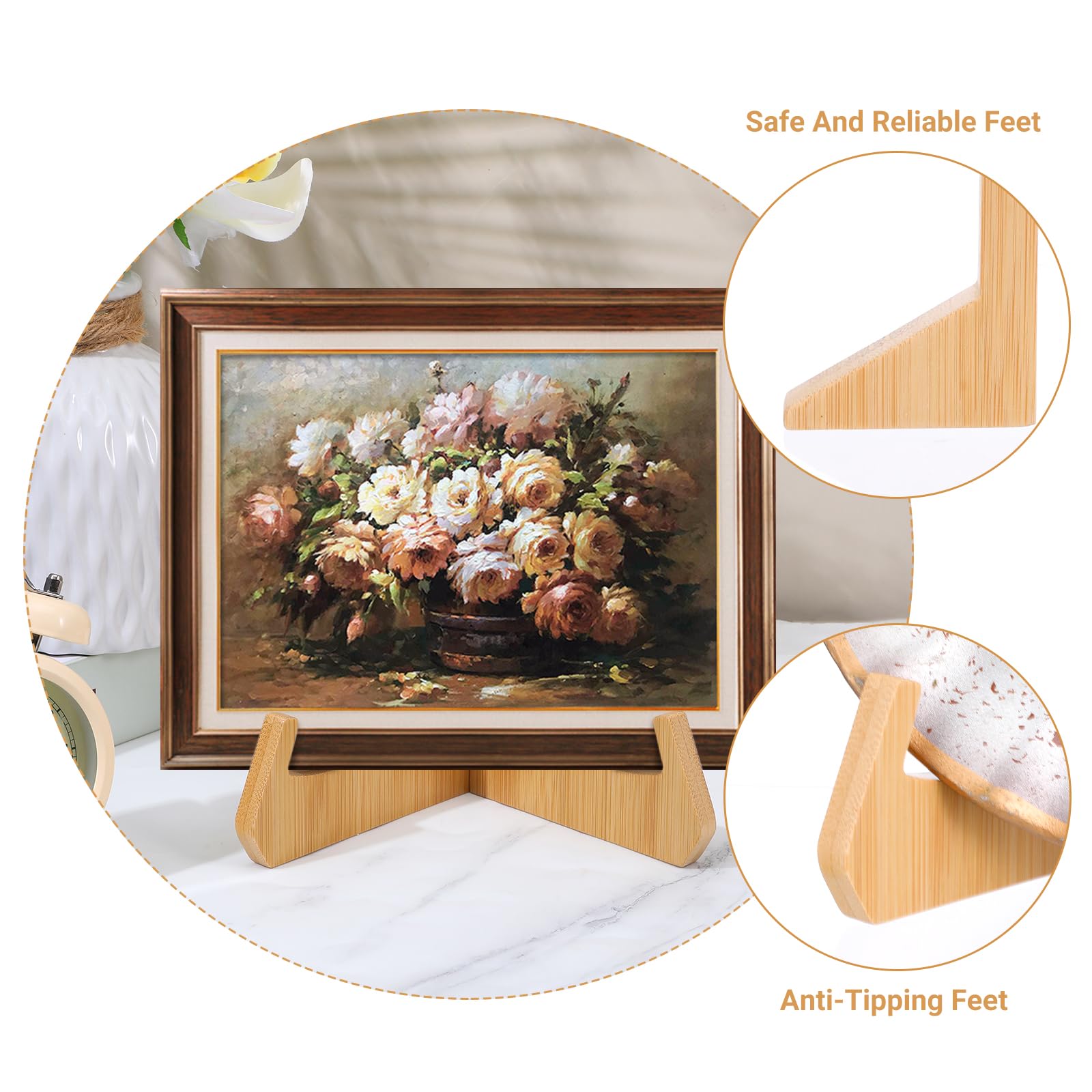 Bamboo Folding Plate & Picture Stand, 7in – view 5