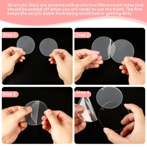 Clear Acrylic Round Blanks for Crafts, 50-Pack – Yosham