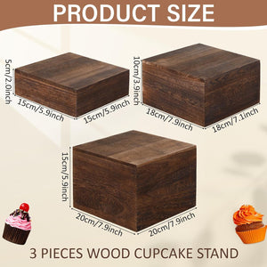 MDF Wood Display Cube Riser Stands, Set of 3 – Yosham