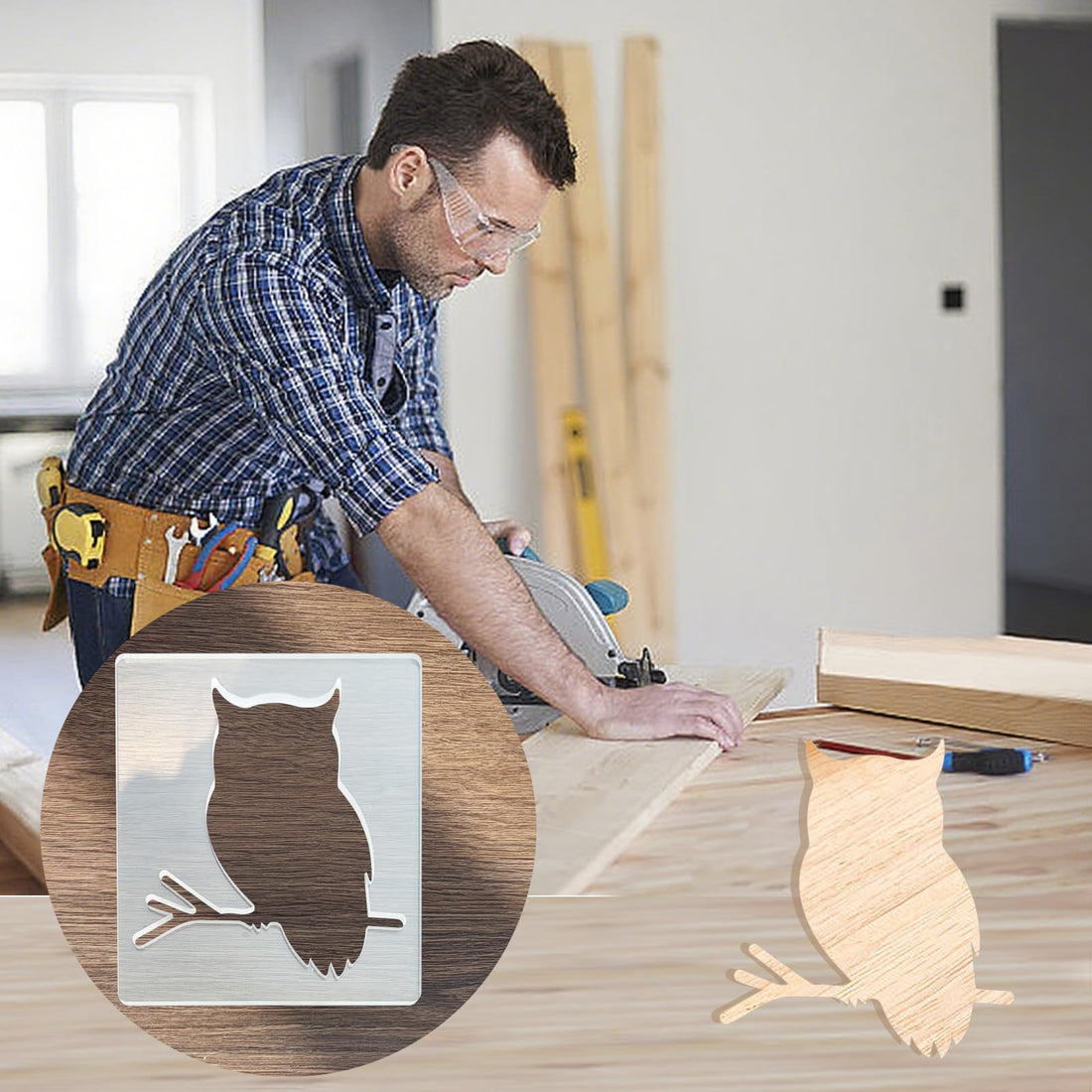 Acrylic Owl Router Template for Woodworking – view 7