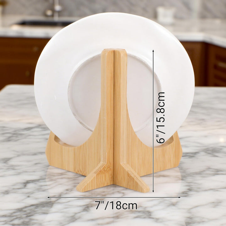 Bamboo Folding Plate & Picture Stand, 7in – view 2