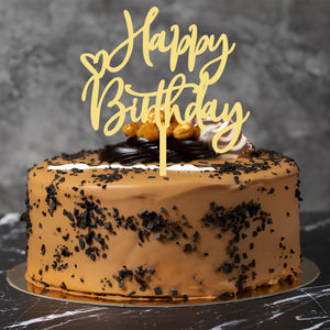 Gold Acrylic Happy Birthday Cake Topper Set – Yosham