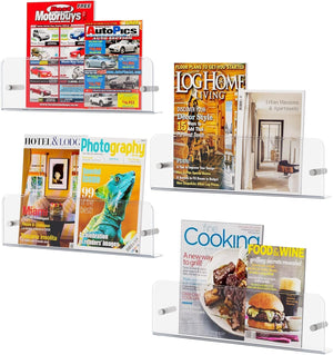 Clear Acrylic Wall Magazine Holder, Pack of 2 – Yosham