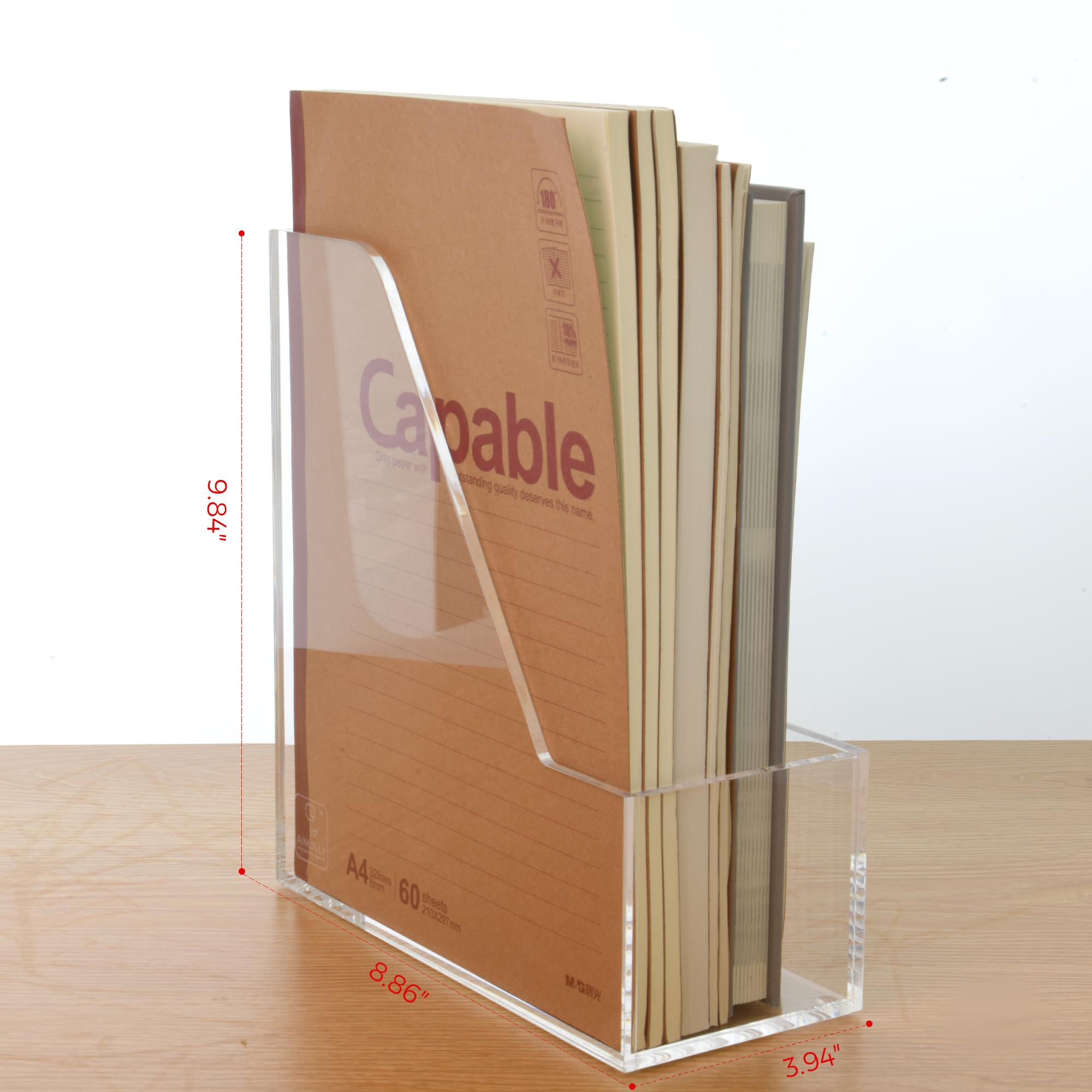 Clear Acrylic Magazine & File Holder, Closed Front – view 2