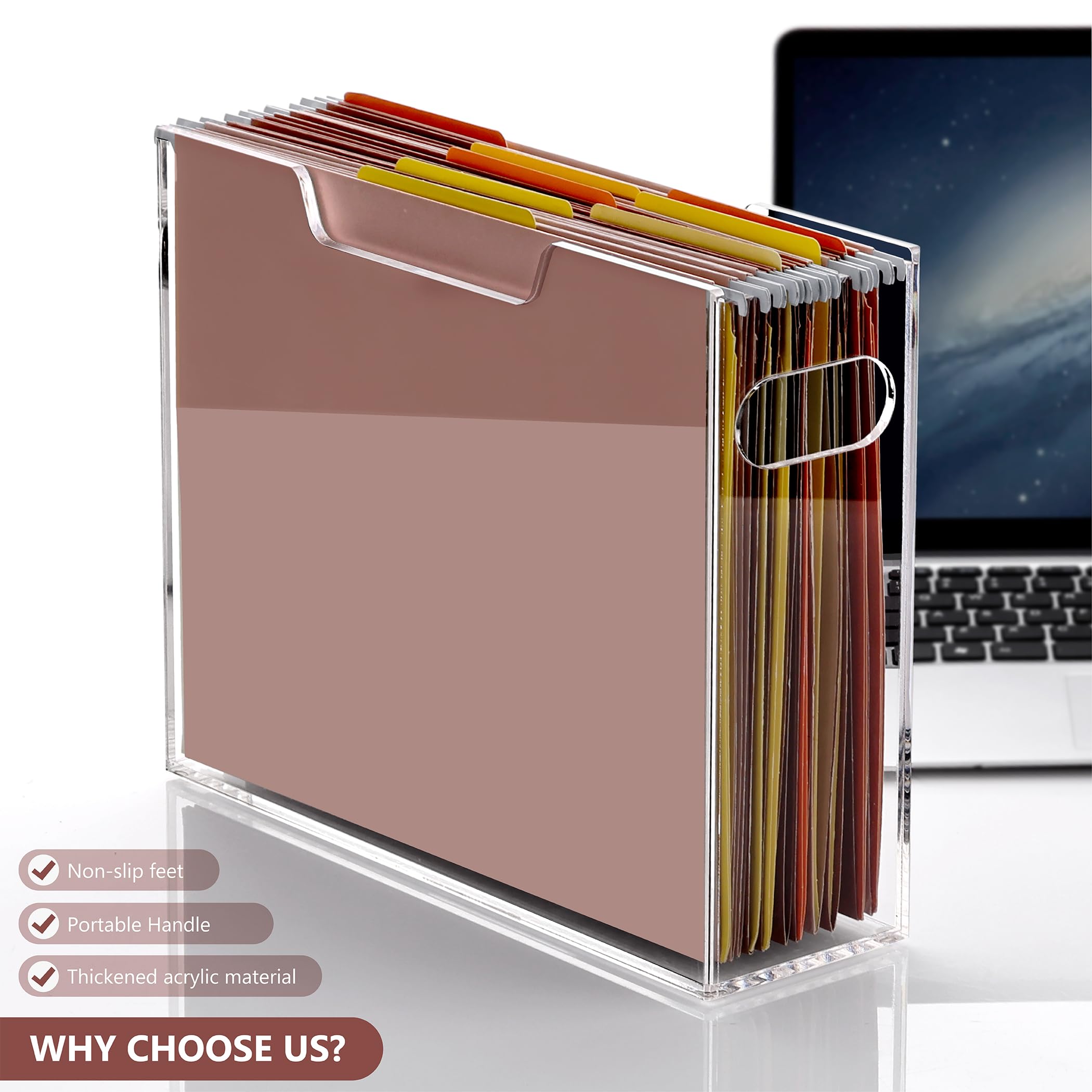 Clear Acrylic Hanging File Box with Handles, Letter Size – view 5