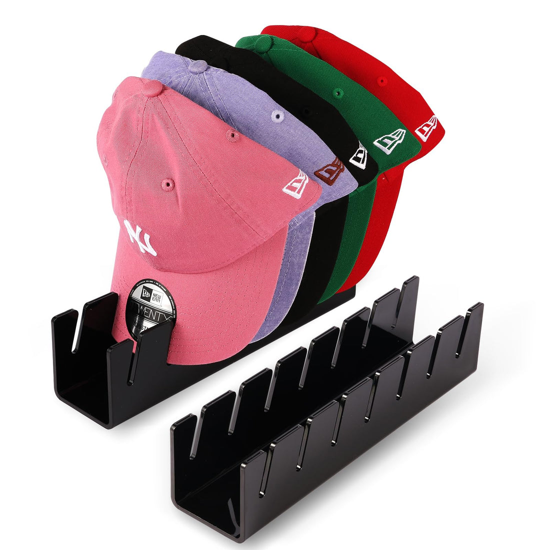 Acrylic Hat Organizer Stand, No-Install, 2-Pack — Black – view 2