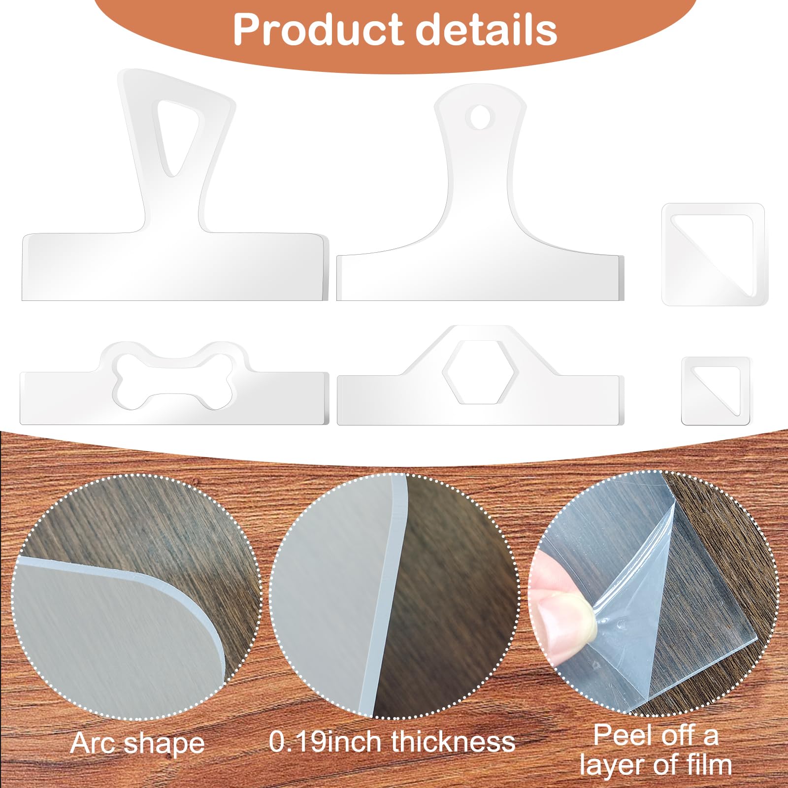Acrylic Charcuterie Handle Templates, 6-Pc Style 4 – view 3