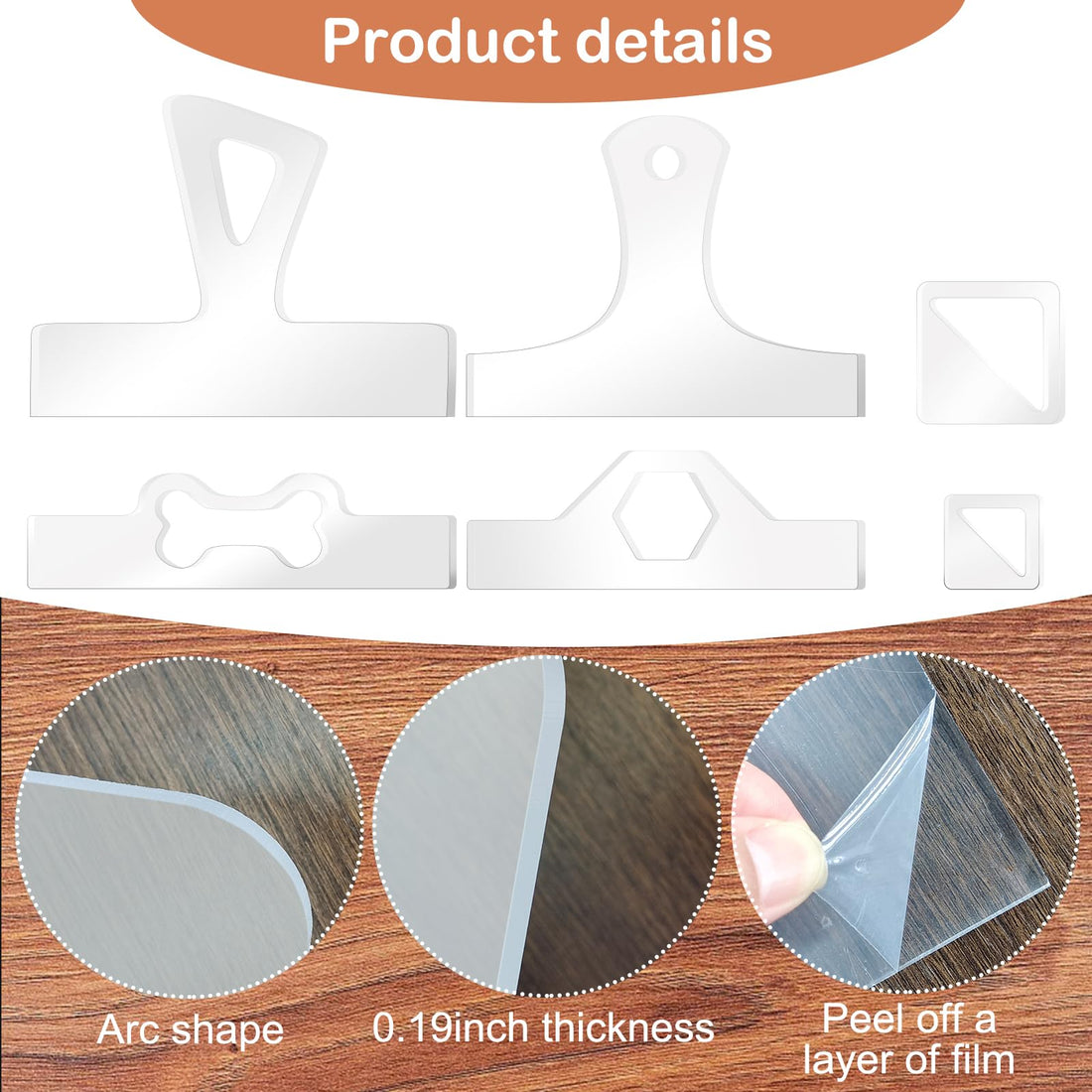 Acrylic Charcuterie Handle Templates, 6-Pc Style 4 – view 3