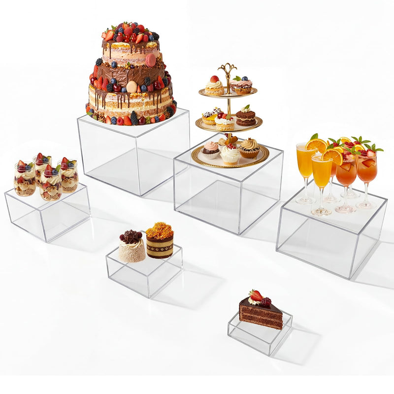 Clear Acrylic Nesting Display Risers, Set of 6 – Yosham