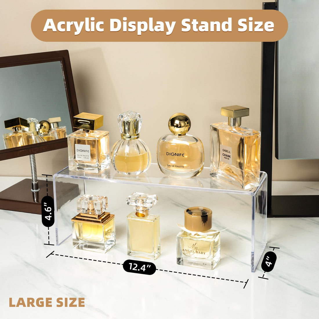 Large Clear Acrylic Display Risers, 12.4 × 4 × 4.6 in, Pack of 4 – view 3