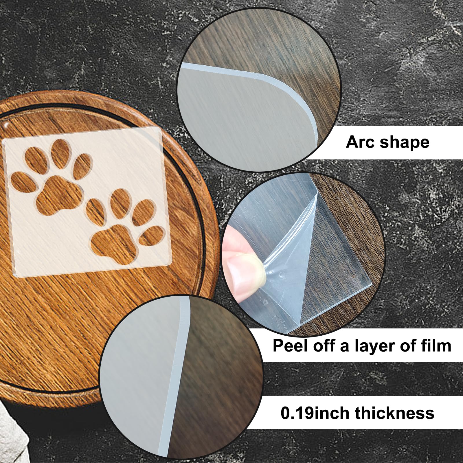 Double Paw Print Acrylic Router Template – view 3