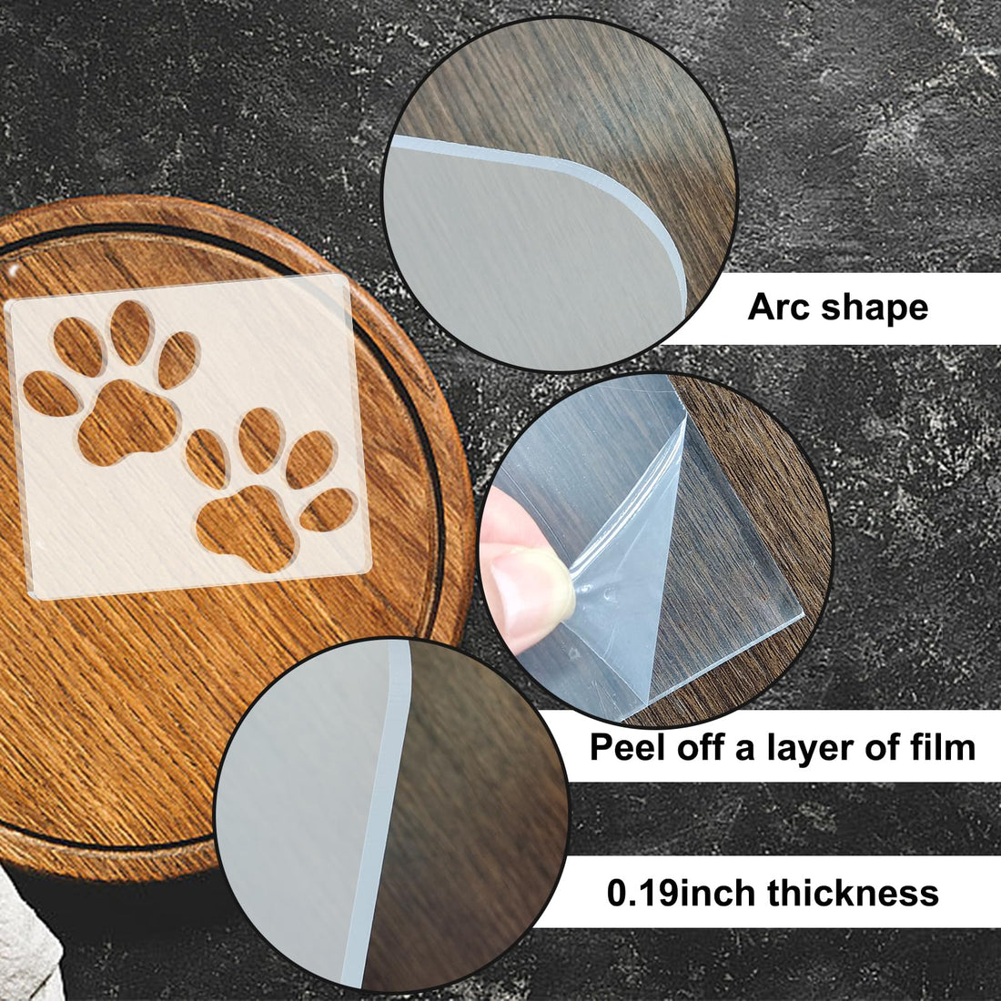 Double Paw Print Acrylic Router Template – view 3