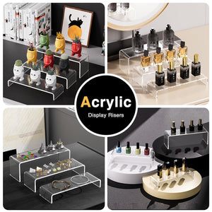 Clear Rectangular Acrylic Display Risers, 6 Pcs – Yosham
