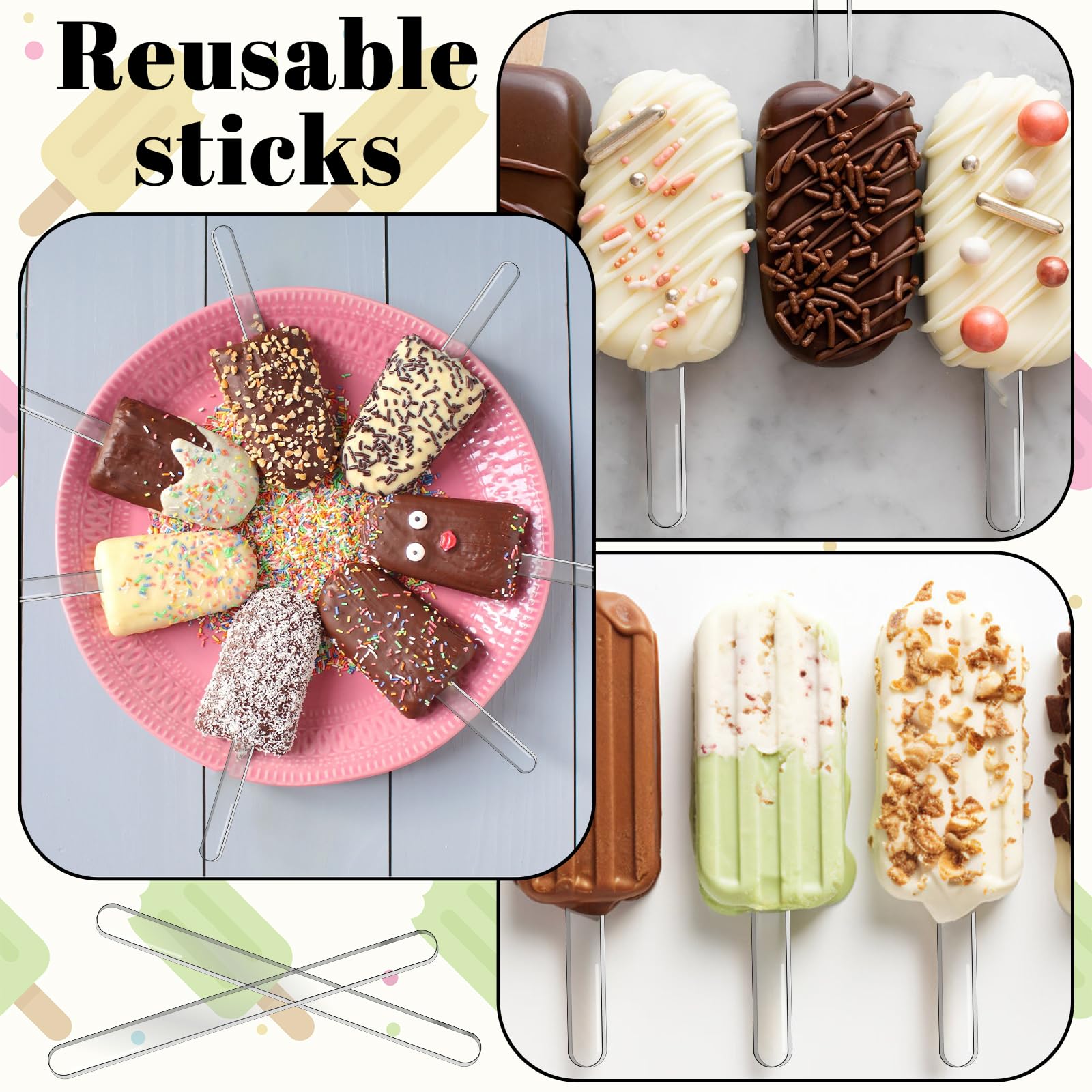 Clear Acrylic Popsicle Sticks, 100-Pack – view 4