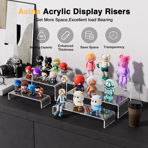 Clear Rectangular Acrylic Display Risers, 6 Pcs – Yosham
