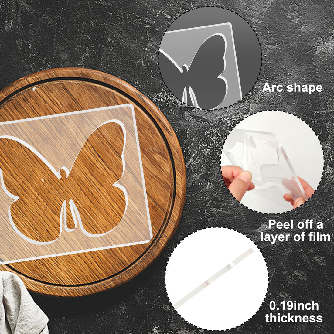 Acrylic Butterfly Router Template for Woodworking – view 4