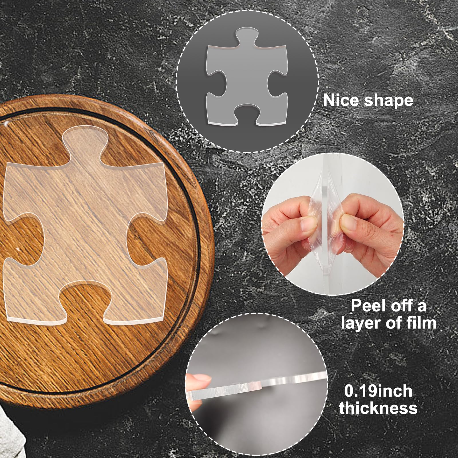 Puzzle Piece Acrylic Router Template – view 3