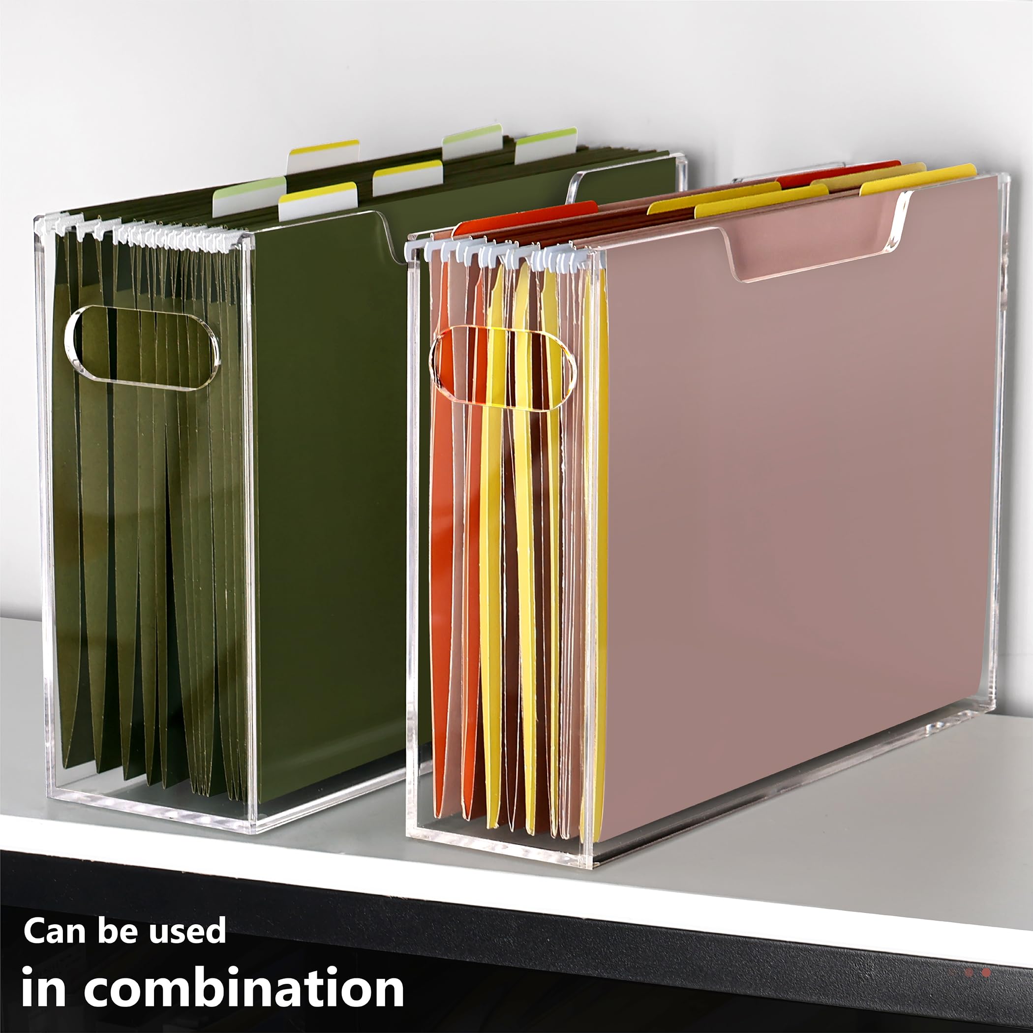 Clear Acrylic Hanging File Box with Handles, Letter Size – view 7