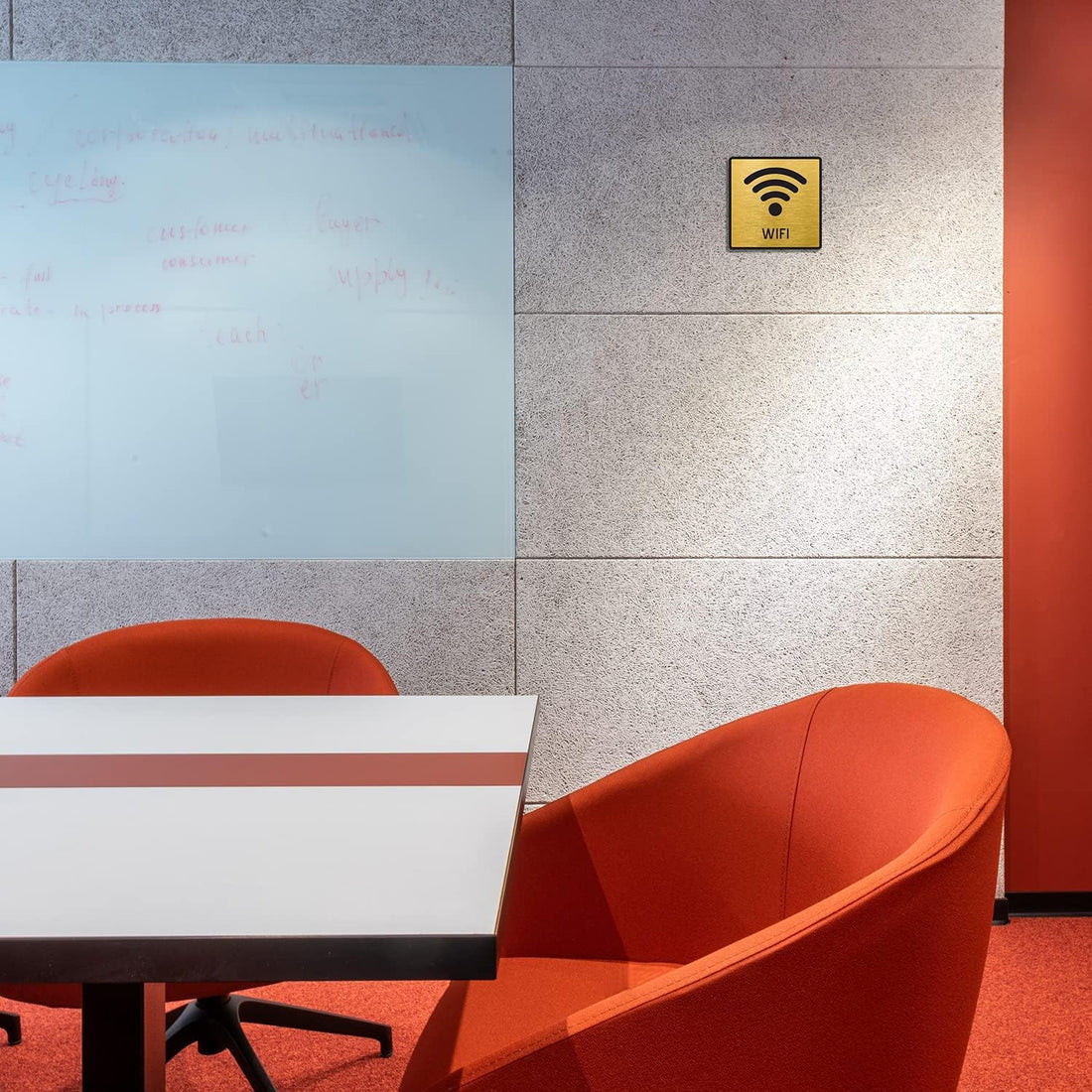 Gold Acrylic Wi-Fi Sign, Self-Adhesive