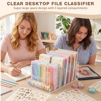 1 Pack 7 Section Clear Acrylic Desktop File Organizer Vertical File Sorter