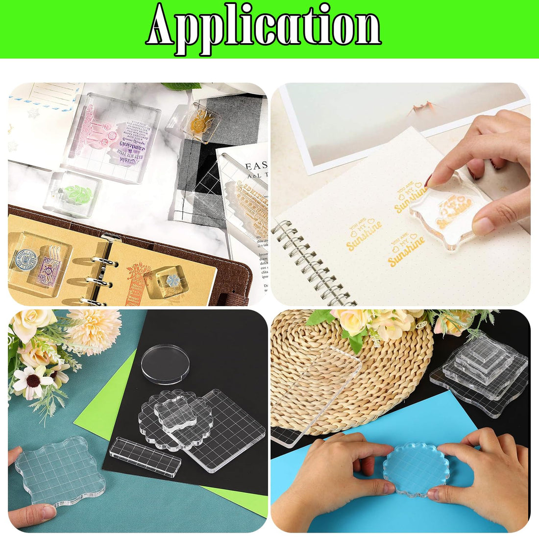 Clear Acrylic Stamp Block with Grid Lines – view 5