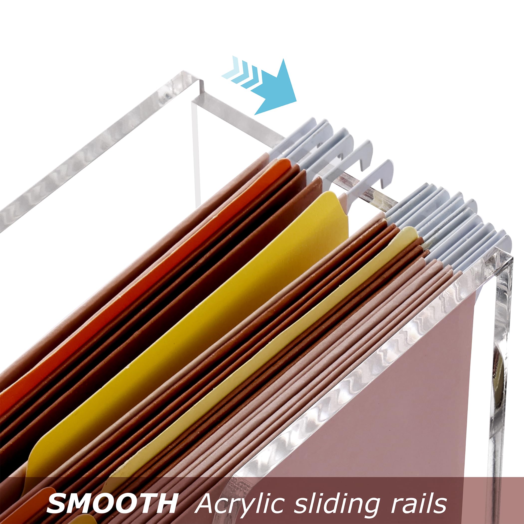 Clear Acrylic Hanging File Box with Handles, Letter Size – view 6