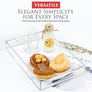 Clear Acrylic Serving Tray with Cut Handles, 15x10 – Yosham