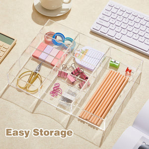 Clear Acrylic Drawer Organizer, 9 Compartments – Yosham