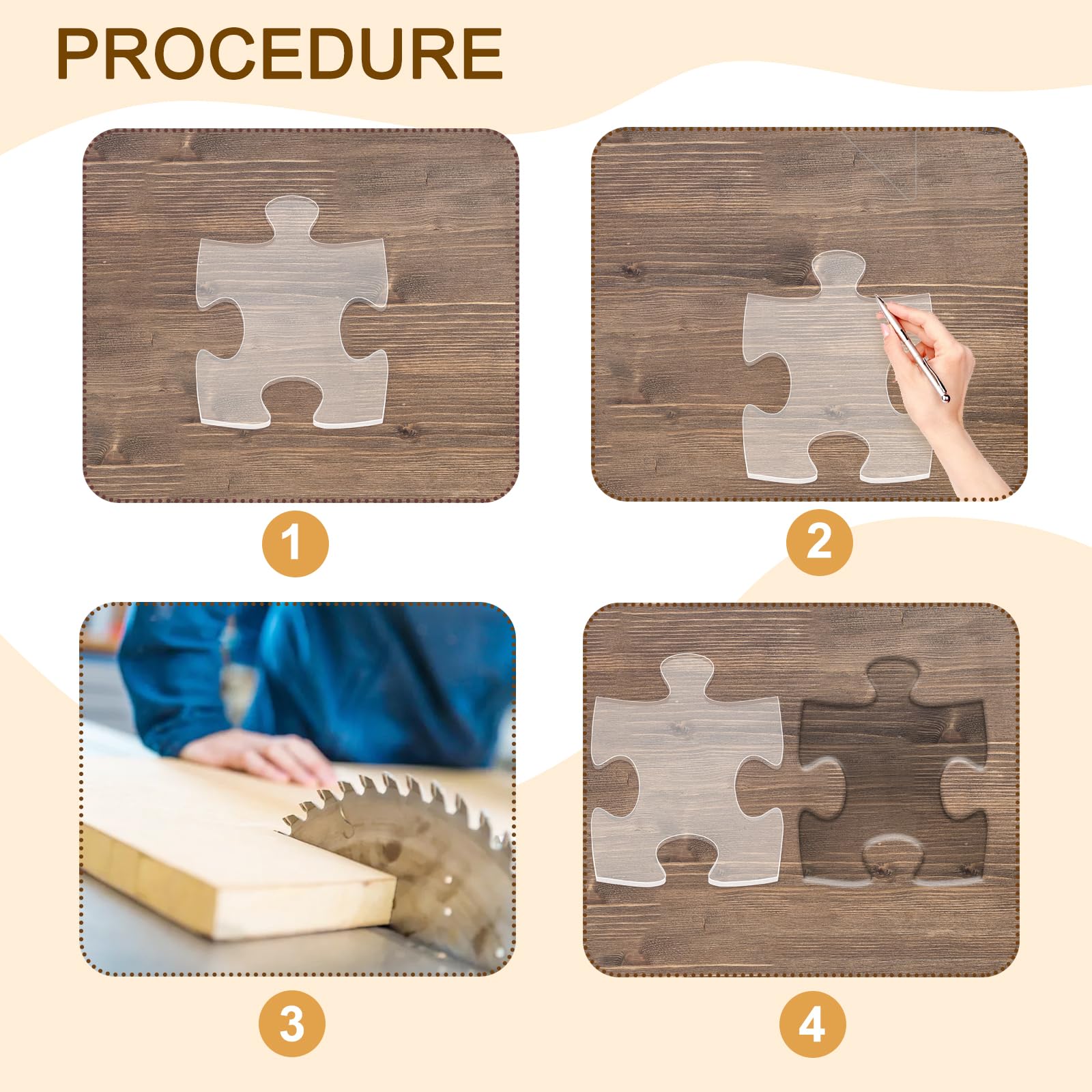 Puzzle Piece Acrylic Router Template – view 4