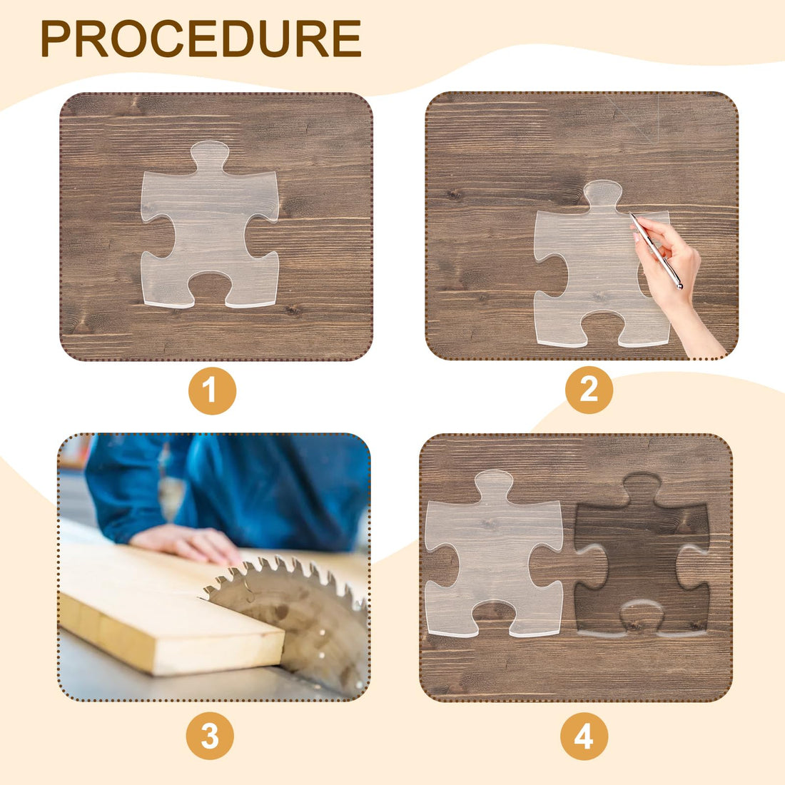 Puzzle Piece Acrylic Router Template – view 4