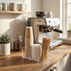 Acrylic Cup Organizer for Coffee Bar, 3-Slot – Yosham