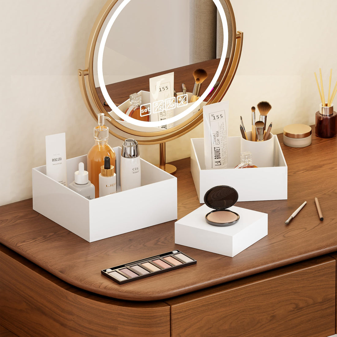 White Acrylic Buffet Display Boxes, 3 Sizes, Set of 3 – view 5