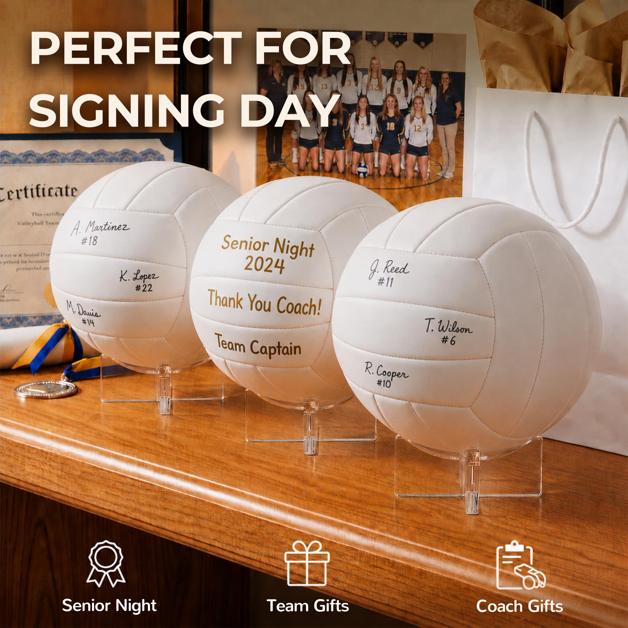 Acrylic Sports Ball Display Stands, Set of 6 — Fit Large Ball – view 8