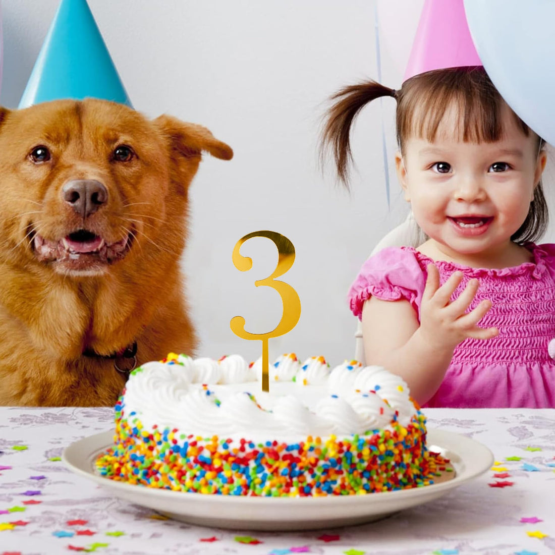 Gold Acrylic Number Cake Toppers, 0-9 Set – view 4
