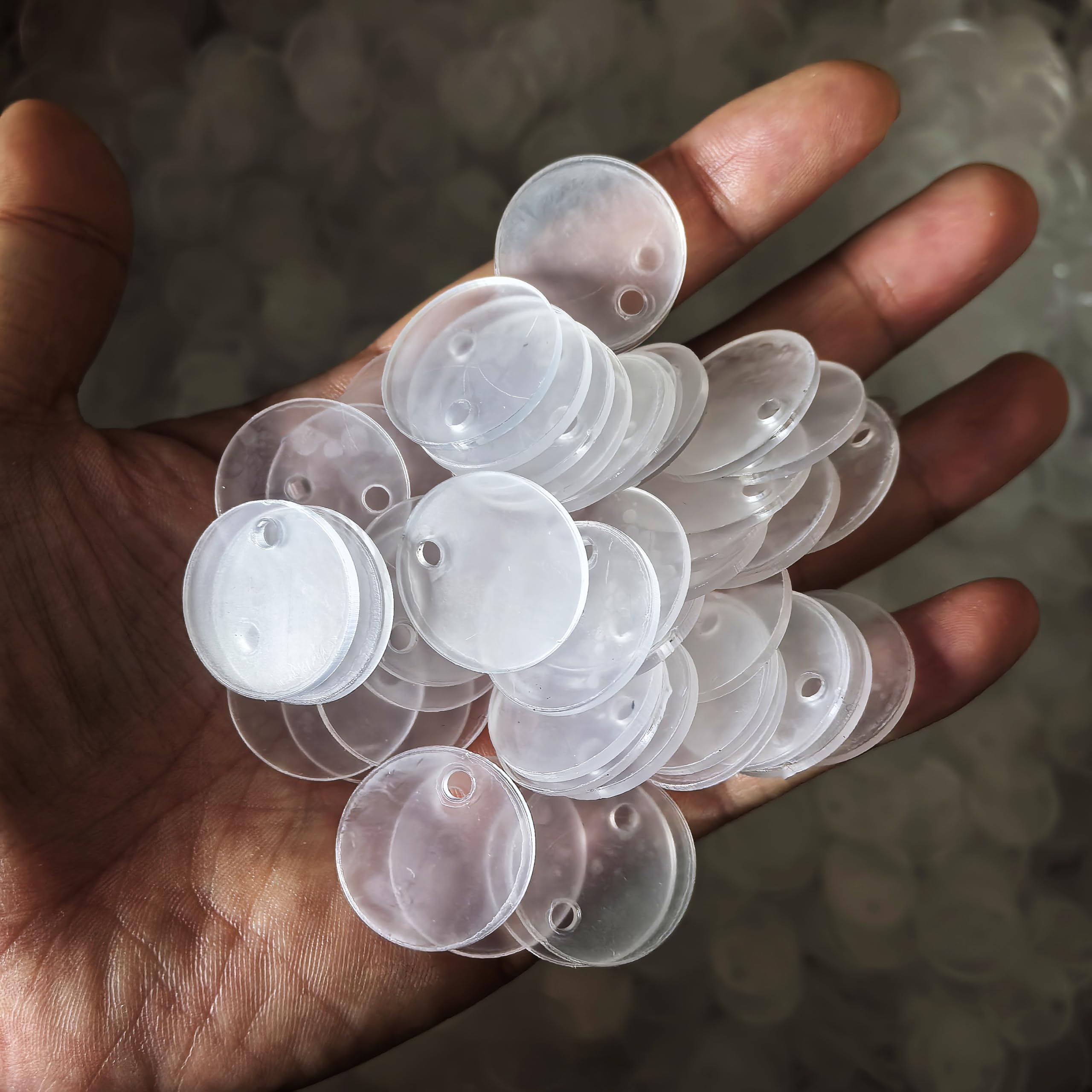 Clear Acrylic Round Blanks, 3" Circles, 50-Pack — clear - 100PCS WITH HOLES 1INCH – view 2