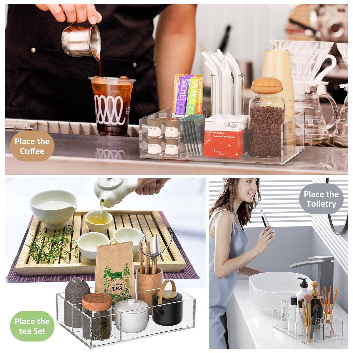 Tea sets and toiletries too