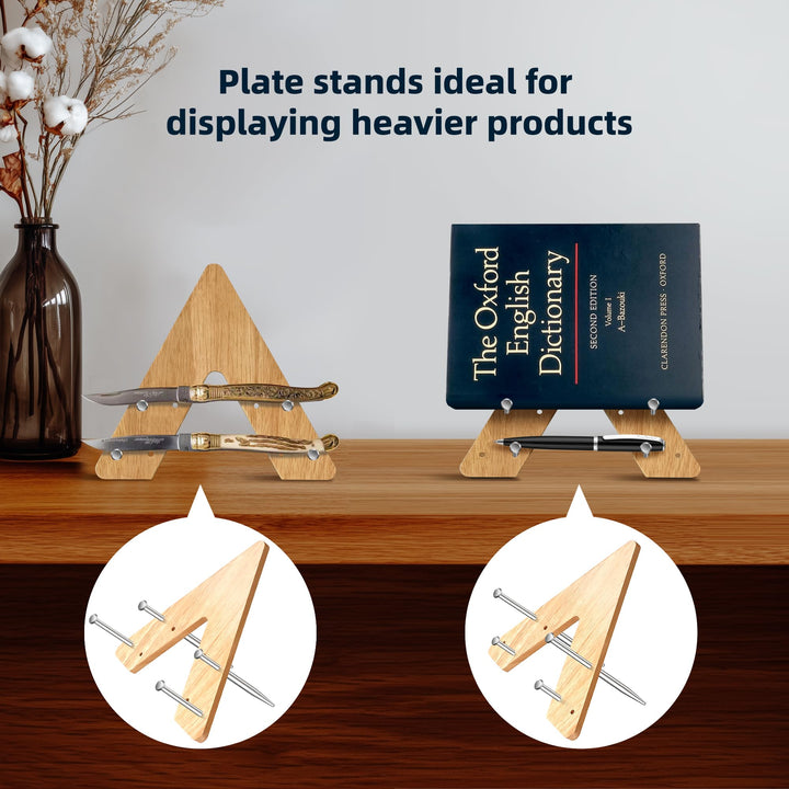 Wooden Frame Display Stand with Steel Pegs – view 2