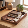 Rustic Burnt Pine Wood Letter Tray, Stackable Desk Organizer – view 8