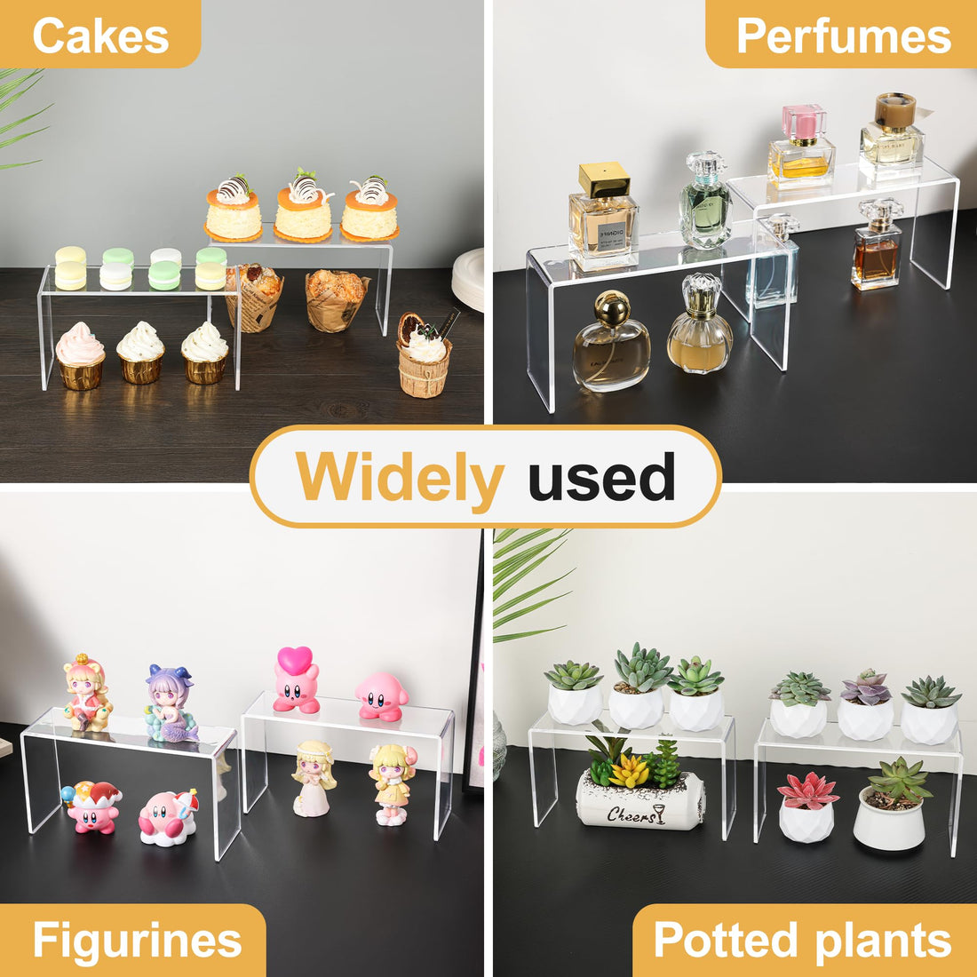 Clear Acrylic Display Risers, 9.2 × 3 × 5 in, Pack of 4 – view 7