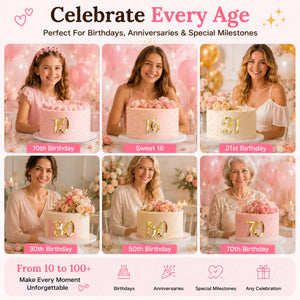Gold Mirror Acrylic Cake Topper Numbers 0-9 – Yosham