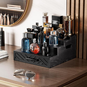 12-Inch Black Wood Cologne Organizer for Men – Yosham