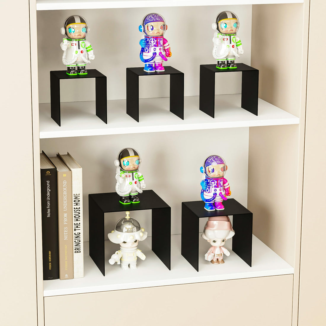 Black Acrylic Square Display Risers, 4 × 4 × 4 in, Pack of 8