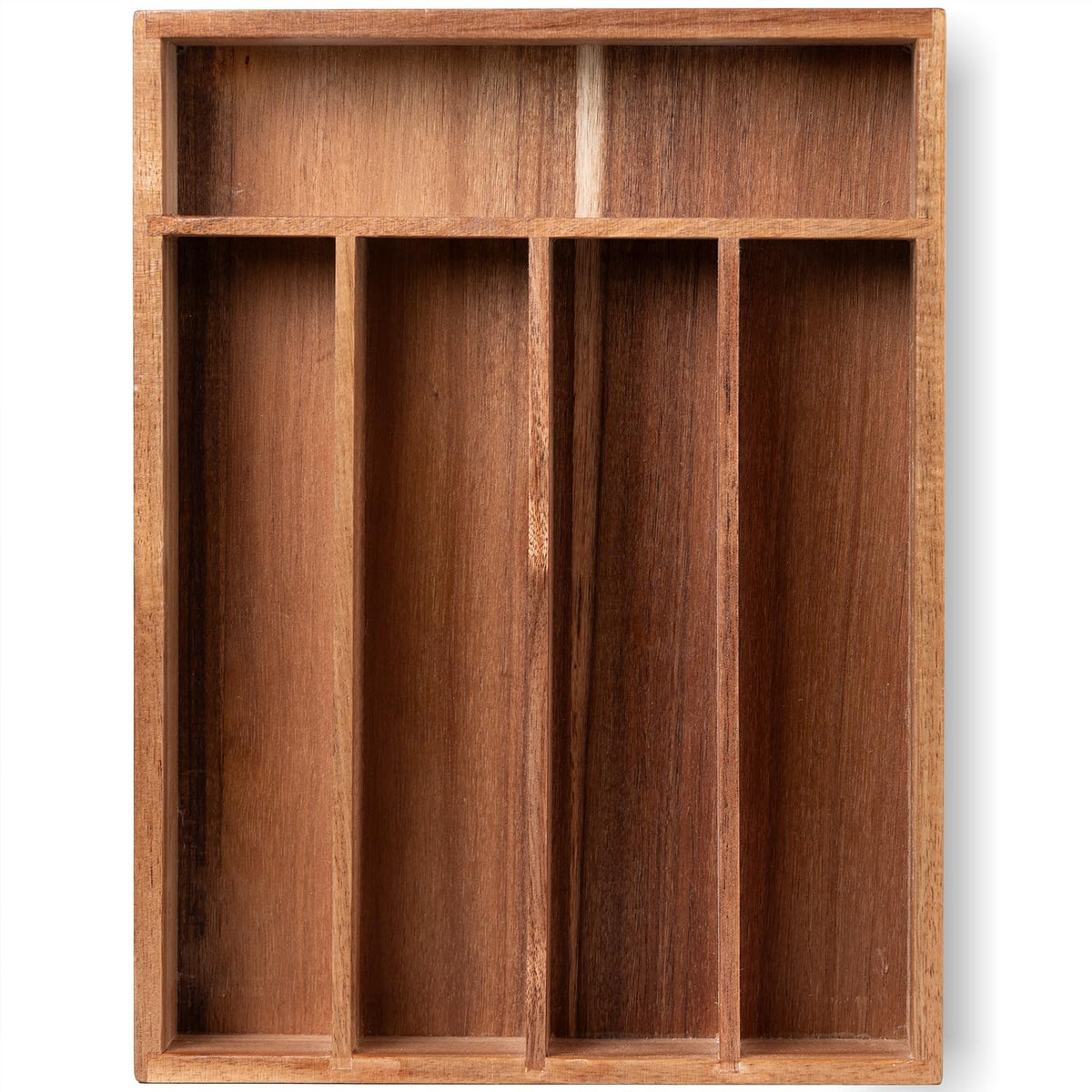 Acacia Wood Silverware Organizer, 5 Slots – Yosham