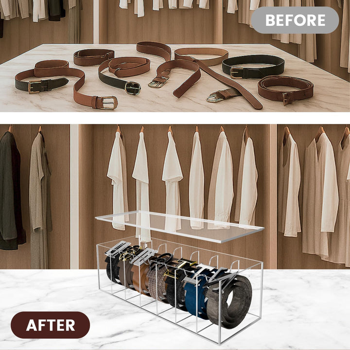 Acrylic Belt Organizer with Dust Cover – view 2