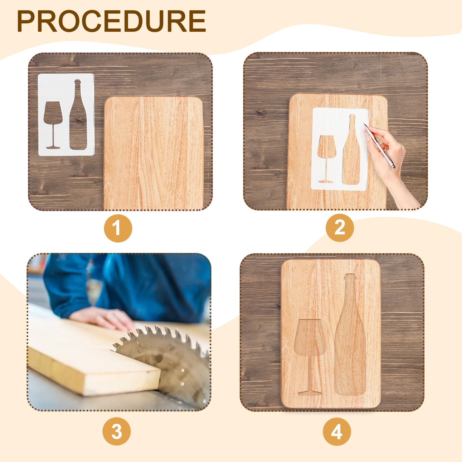Wine Glass Acrylic Router Inlay Template – view 4