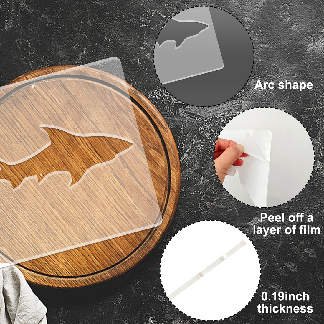 Fish Acrylic Router Inlay Template – view 3