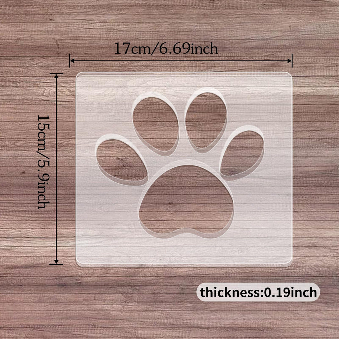 Paw Print Acrylic Router Inlay Template – view 2