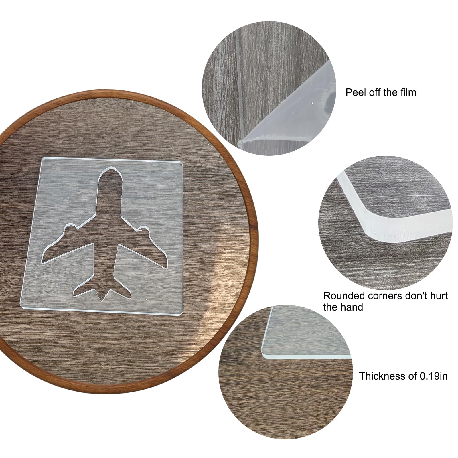 Acrylic Aircraft Router Template, 5.9x6.7in – view 3
