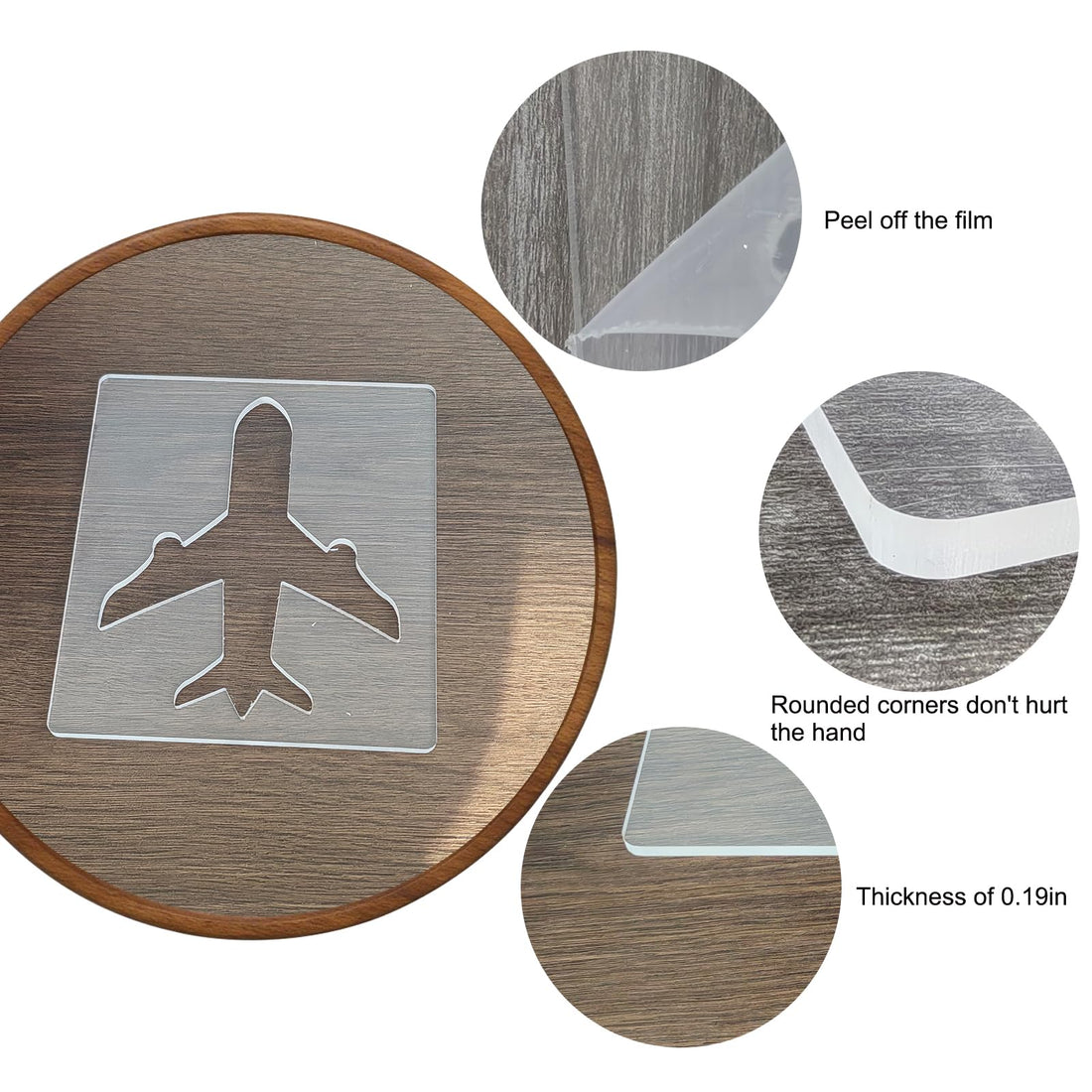 Acrylic Aircraft Router Template, 5.9x6.7in – view 3
