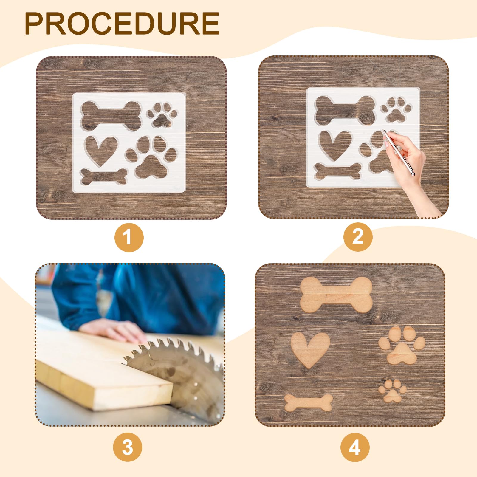 Acrylic Dog Bone & Paw Print Router Templates – view 4